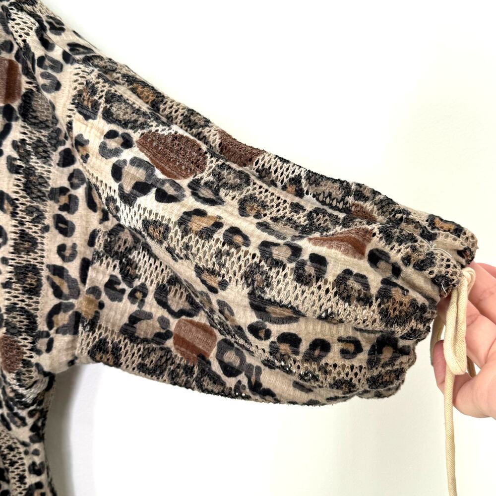 Kactus Leopard Print Button Front Top - image 3